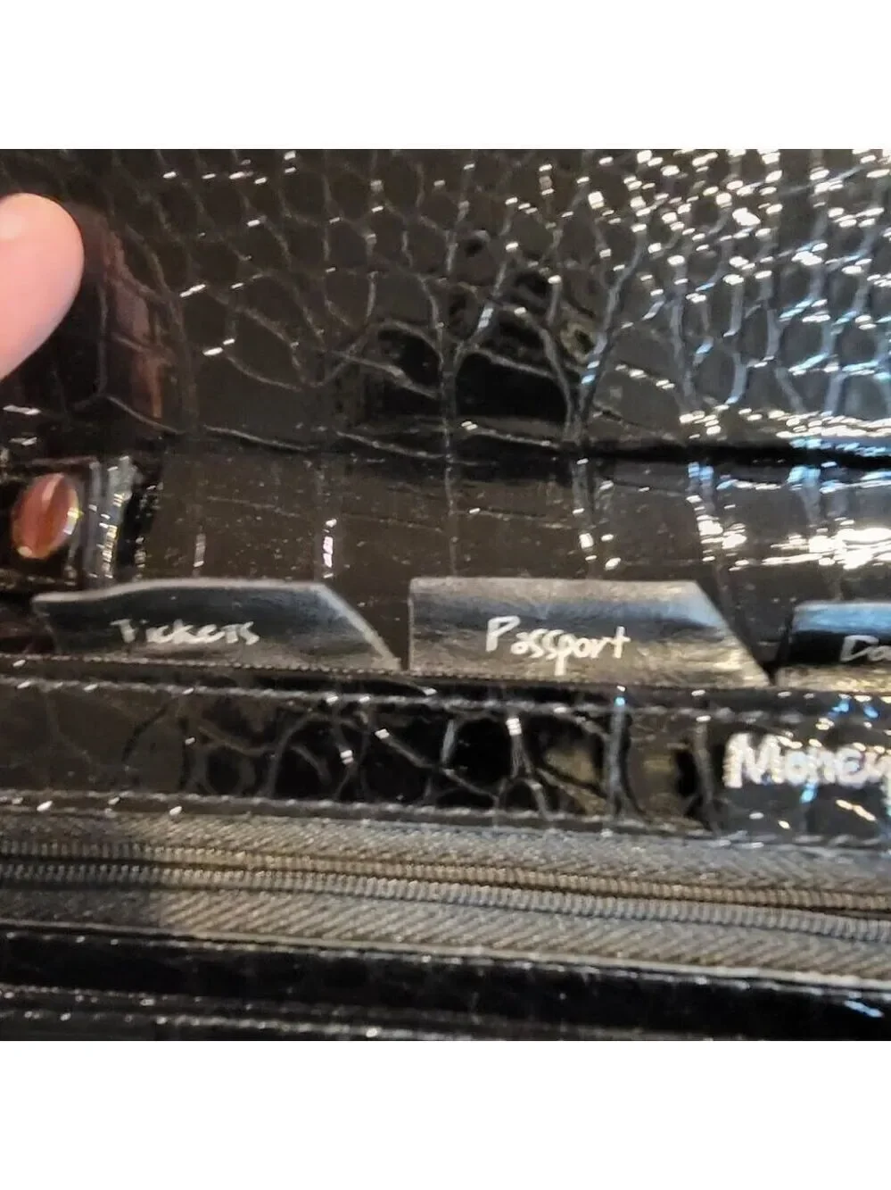 Miamica File & Fly Travel Organizer Wallet - Faux Croc Finish